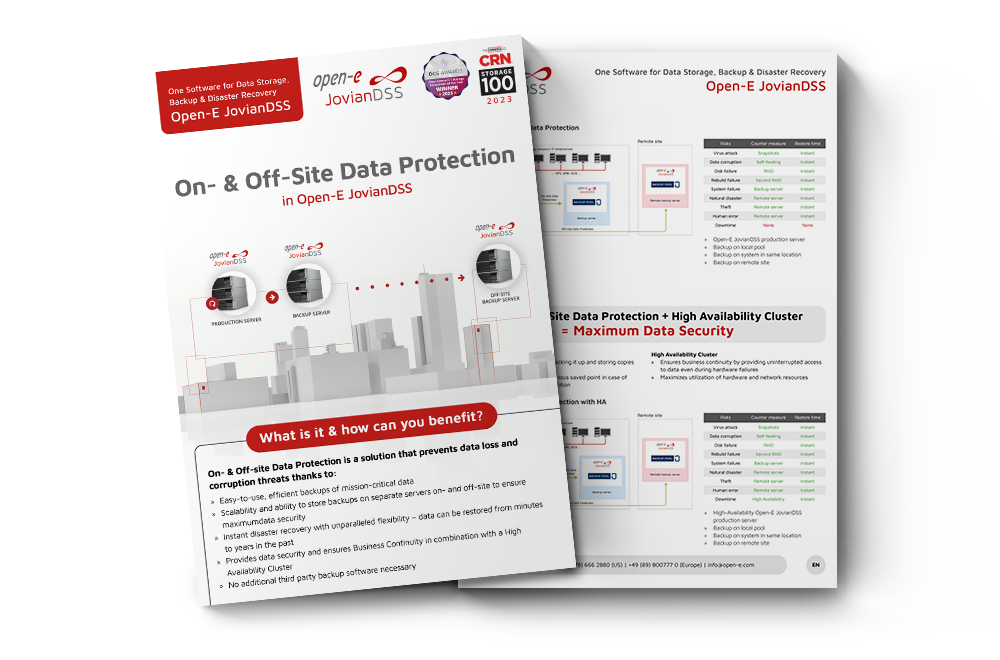 Open-E JovianDSS On- and Off-site Data Protection