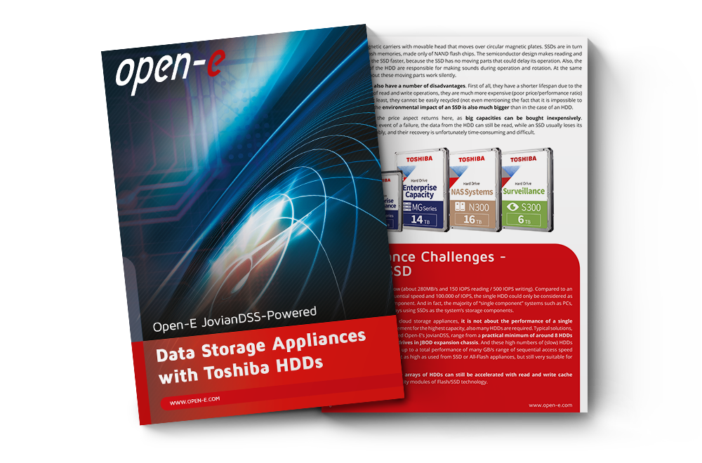 Open-E JovianDSS-Powered Data Storage Appliances with Toshiba HDDs