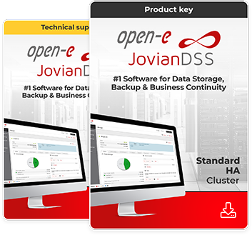 Open-E JovianDSS product key plus technical support covers