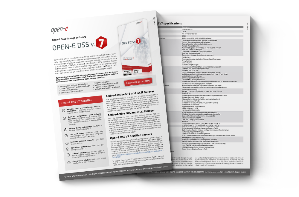 Open-E DSS V7 datasheet in english thumbnail