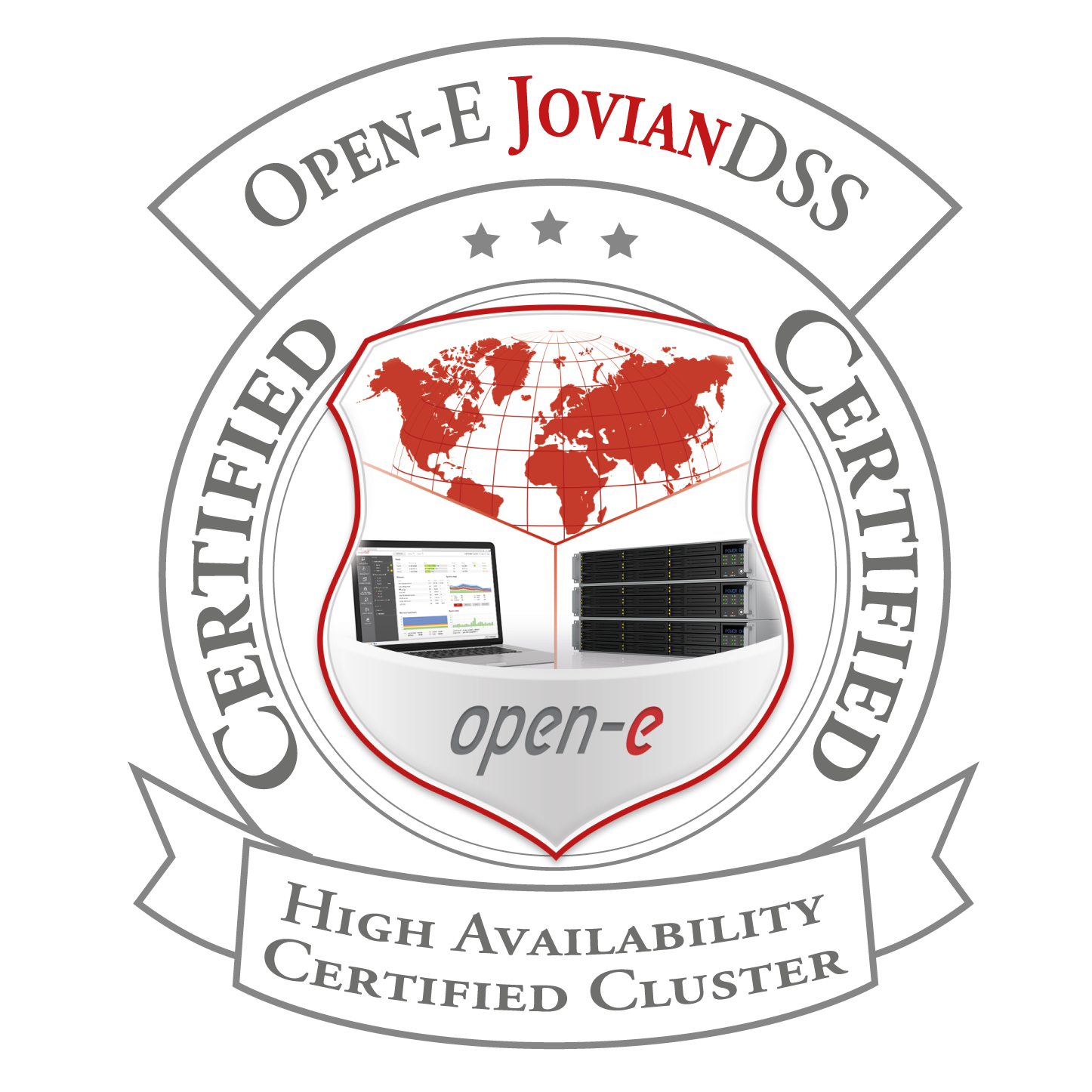 Open-E JovianDSS High Availability Certification Logo 2019 badge
