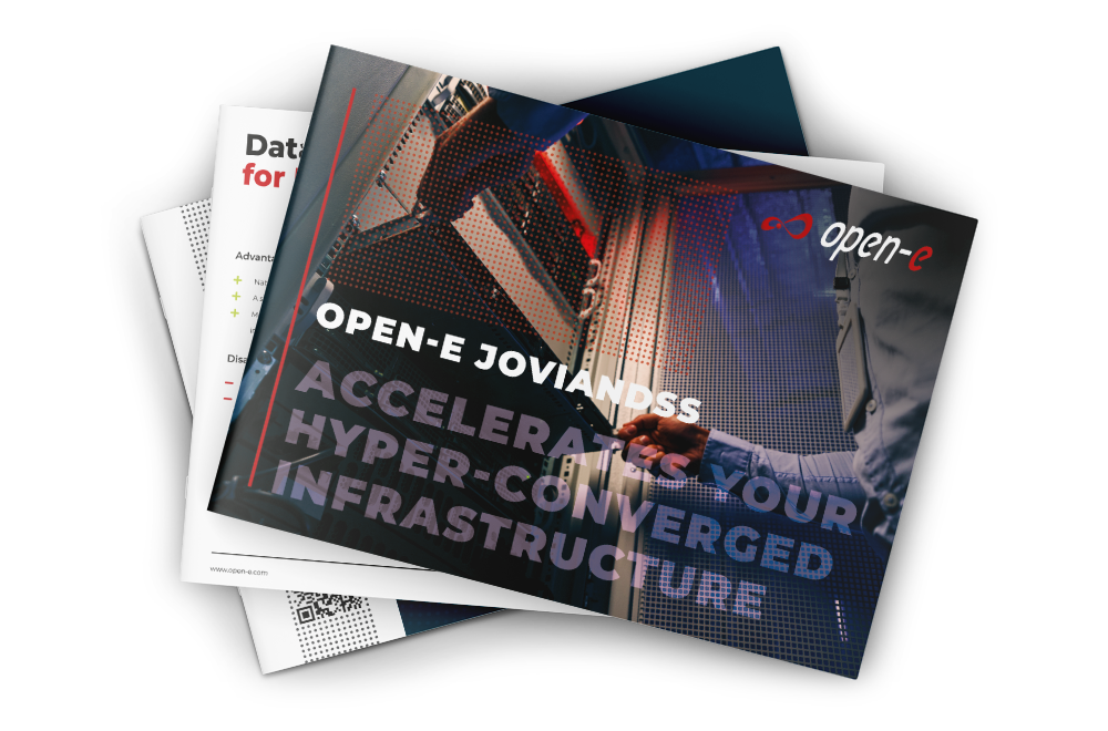 Open-E JovianDSS Accelerates Your Hyper-Converged Infrastructure Brochure Mockup