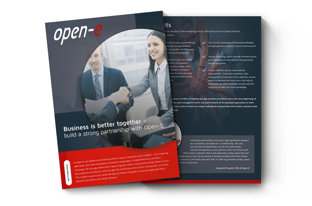 Open-E Business Is Better Together Brochure Icon