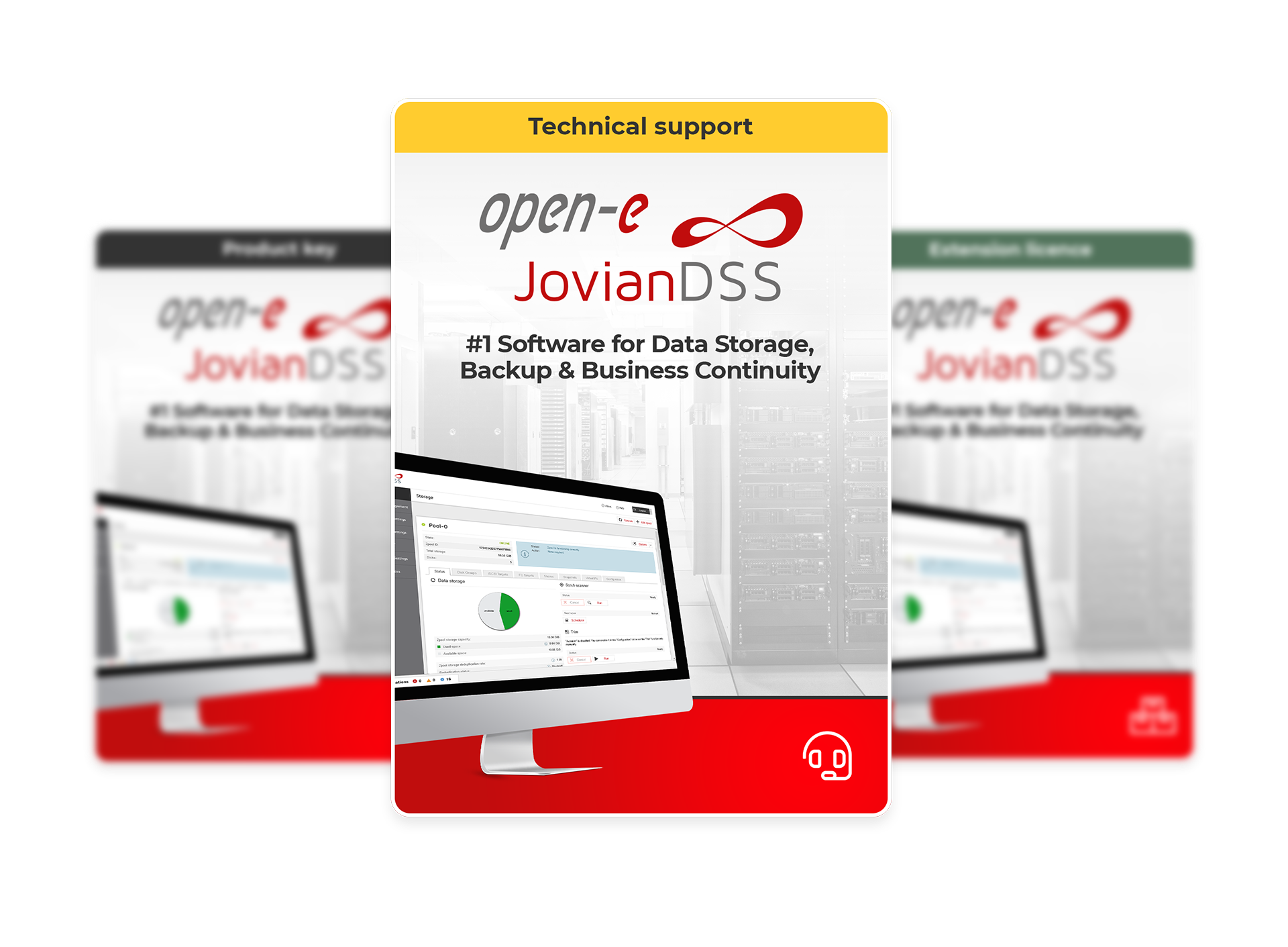 Open-E JovianDSS Technical Support three packs covers in line